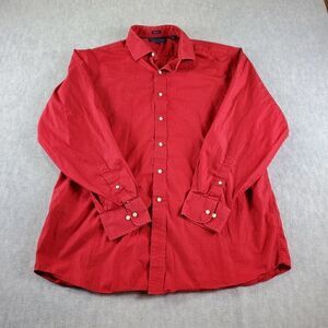 Tommy Hilfiger Shirt Mens XL Red Regular Fit Casual Button Up